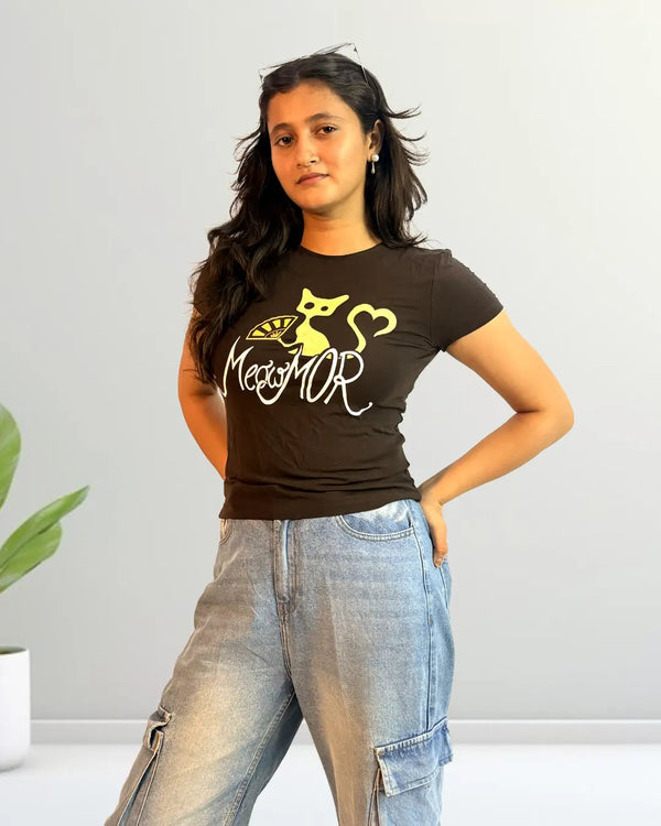 MeowMOR Cat Graphic Fitted Tank Top Inkstyles