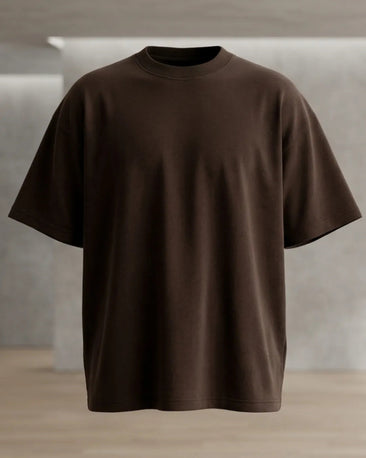 Solid Oversized T-shirt (Espresso Brown) 