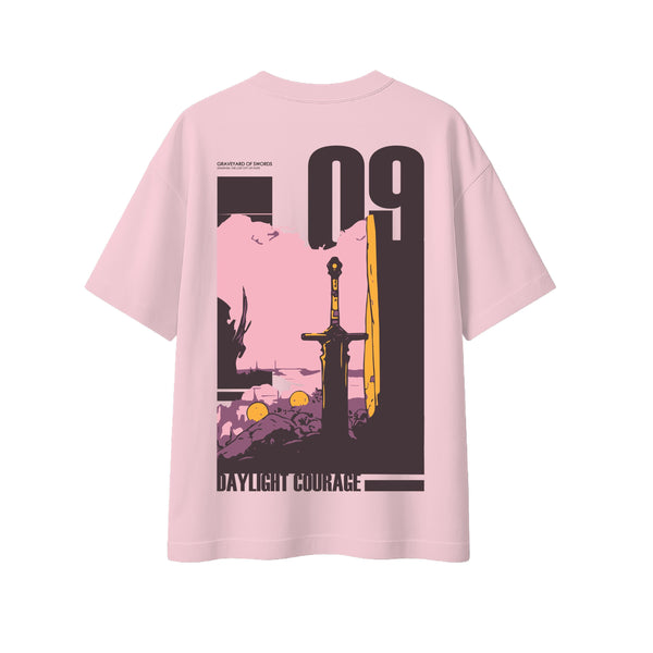 Graveyard of Swords Oversized T-Shirt (Pink) Inkstyles