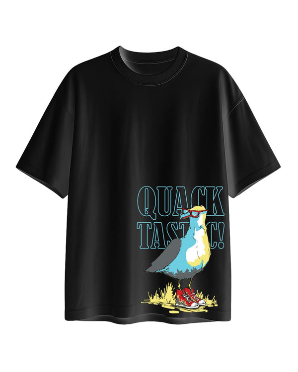 Feathered Fresh: Fly High in Chill Style T-Shirt (Duck Design, Black) Inkstyles