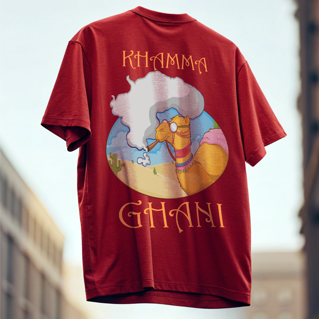 Unisex Oversized Round Neck Camel Back Printed T-shirt