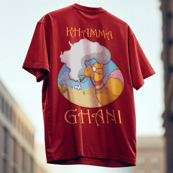 Unisex Oversized Round Neck Camel Back Printed T-shirt Inkstyles