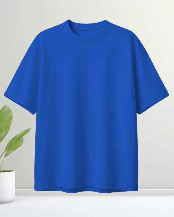 Solid Oversized T-shirt (Blue) 