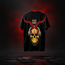 Skull Print Unisex Oversized Round Neck T-shirt Inkstyles