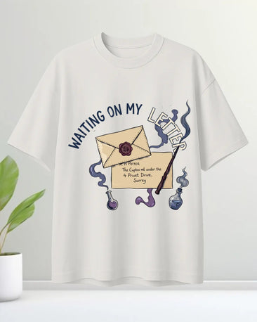 Waiting On My Letter Unisex Oversized Round Neck T-shirt 
