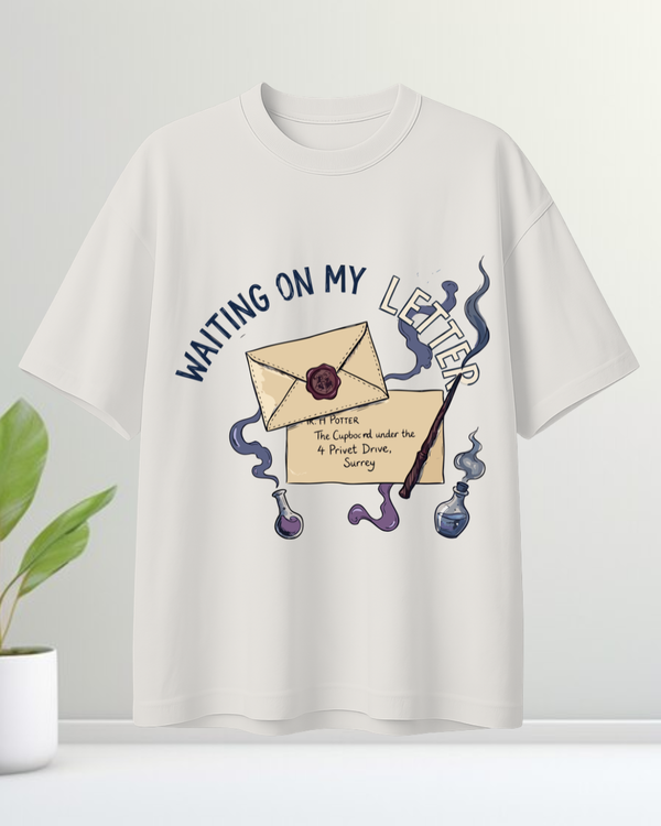 Waiting On My Letter Unisex Oversized Round Neck T-shirt 
