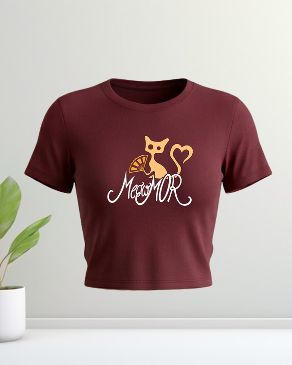 MeowMOR Cat Graphic Fitted Top 
