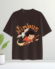 Nimbus Night Flight Cute Wizard Graphic Oversized Tee 