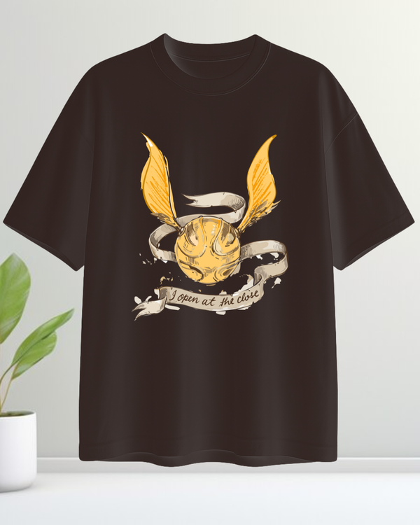 Quidditch Golden Snitch Vintage Tattoo Graphic Oversized T-shirt 