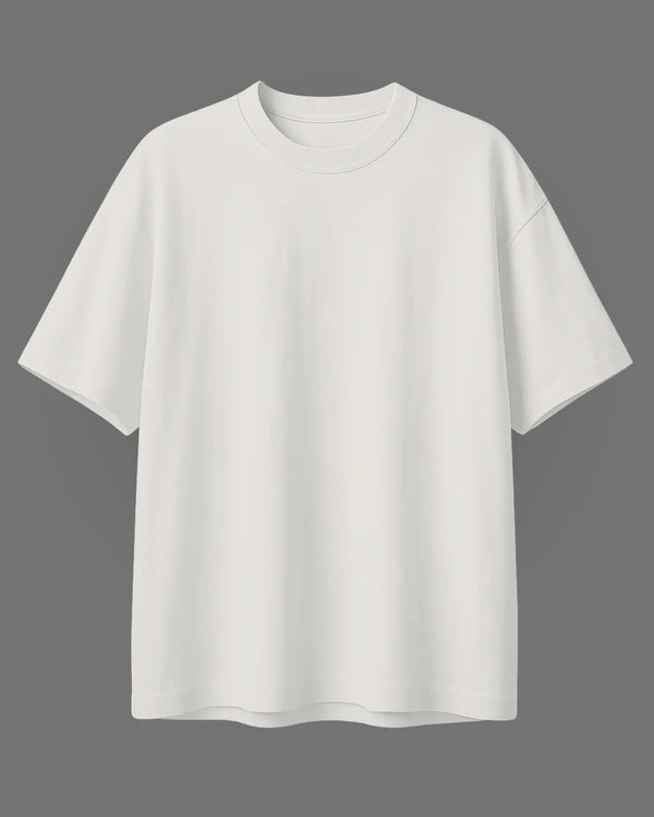 Solid Oversized T-shirt (White) 